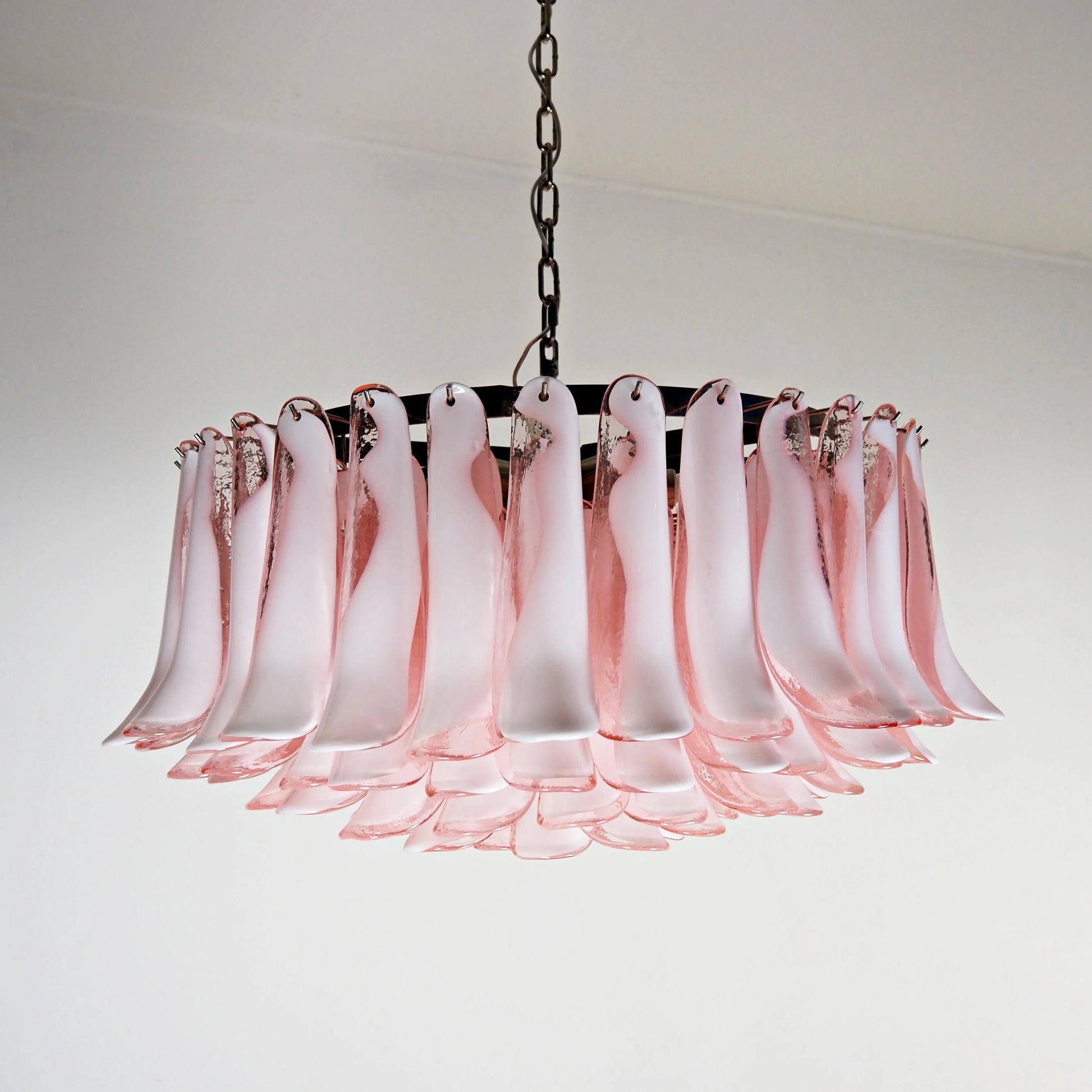Murano Pink Glass Petal Chandelier - Nuvé