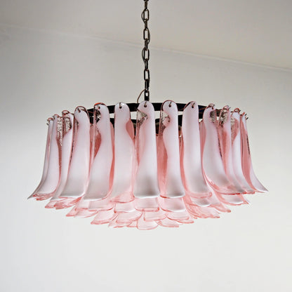 Murano Pink Glass Petal Chandelier - Nuvé