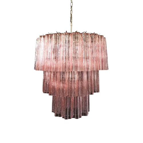 Murano Pink Glass Tube Chandelier - Nuvé