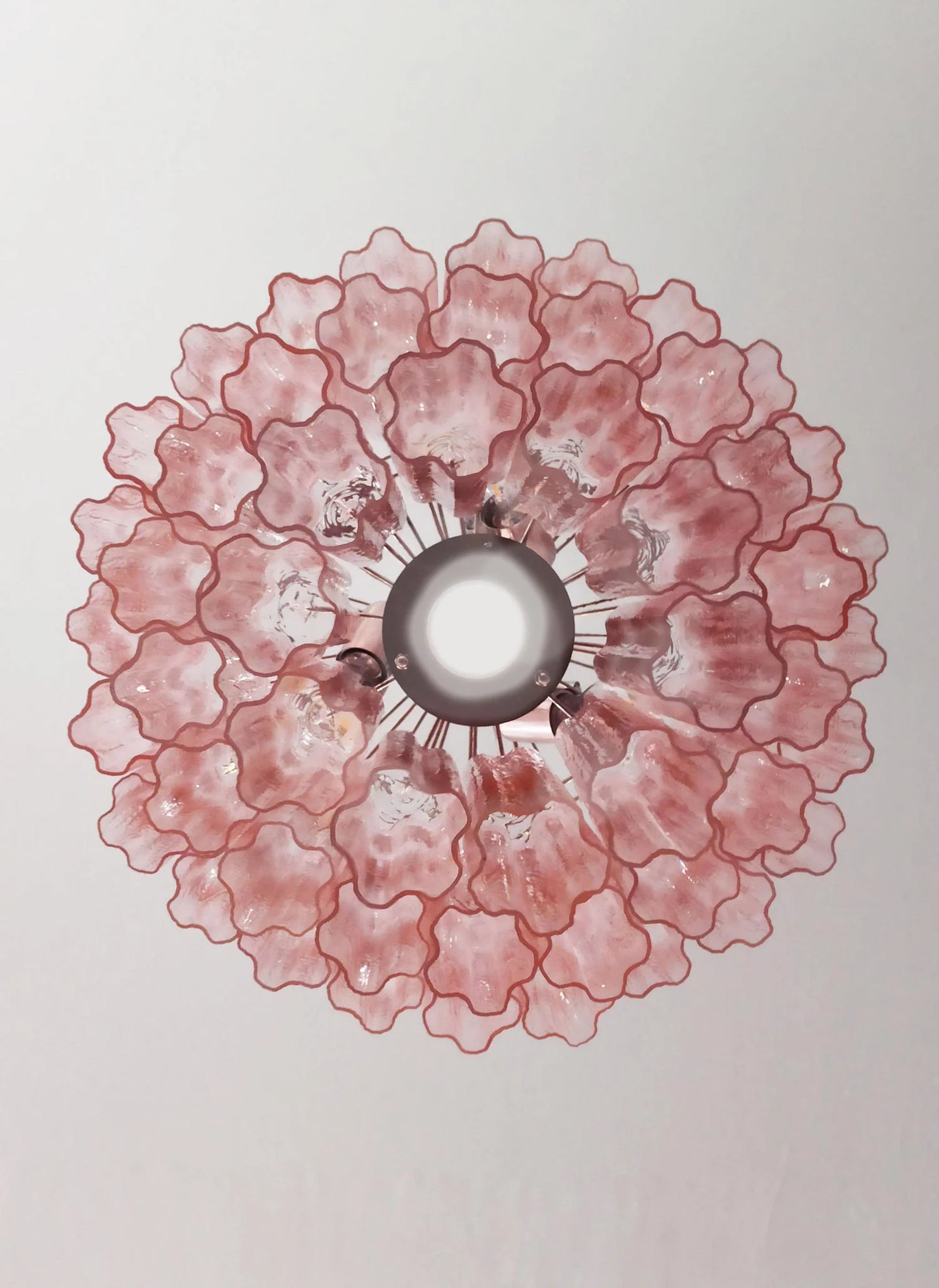 Murano Pink Glass Tube Chandelier - Nuvé