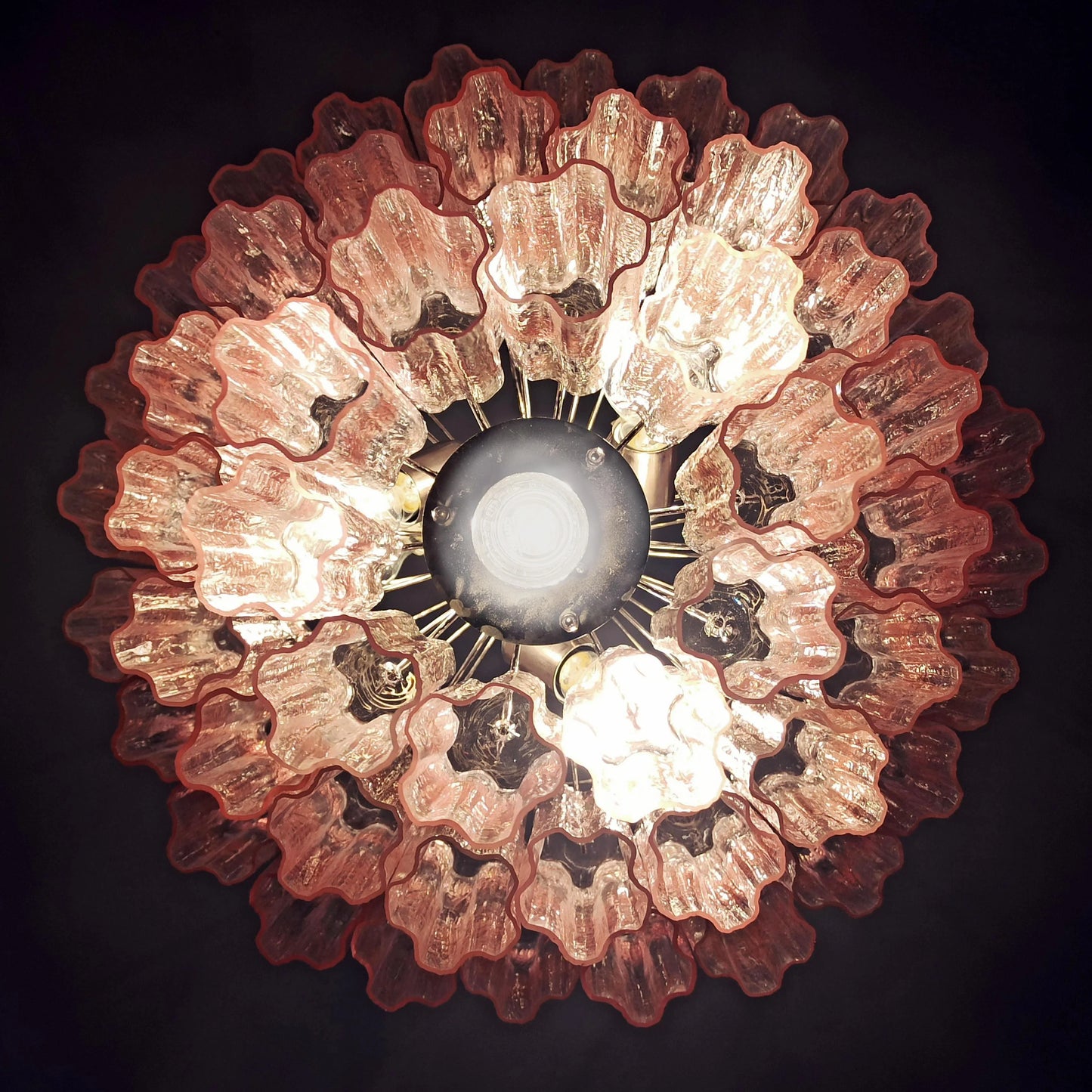 Murano Pink Glass Tube Chandelier - Nuvé