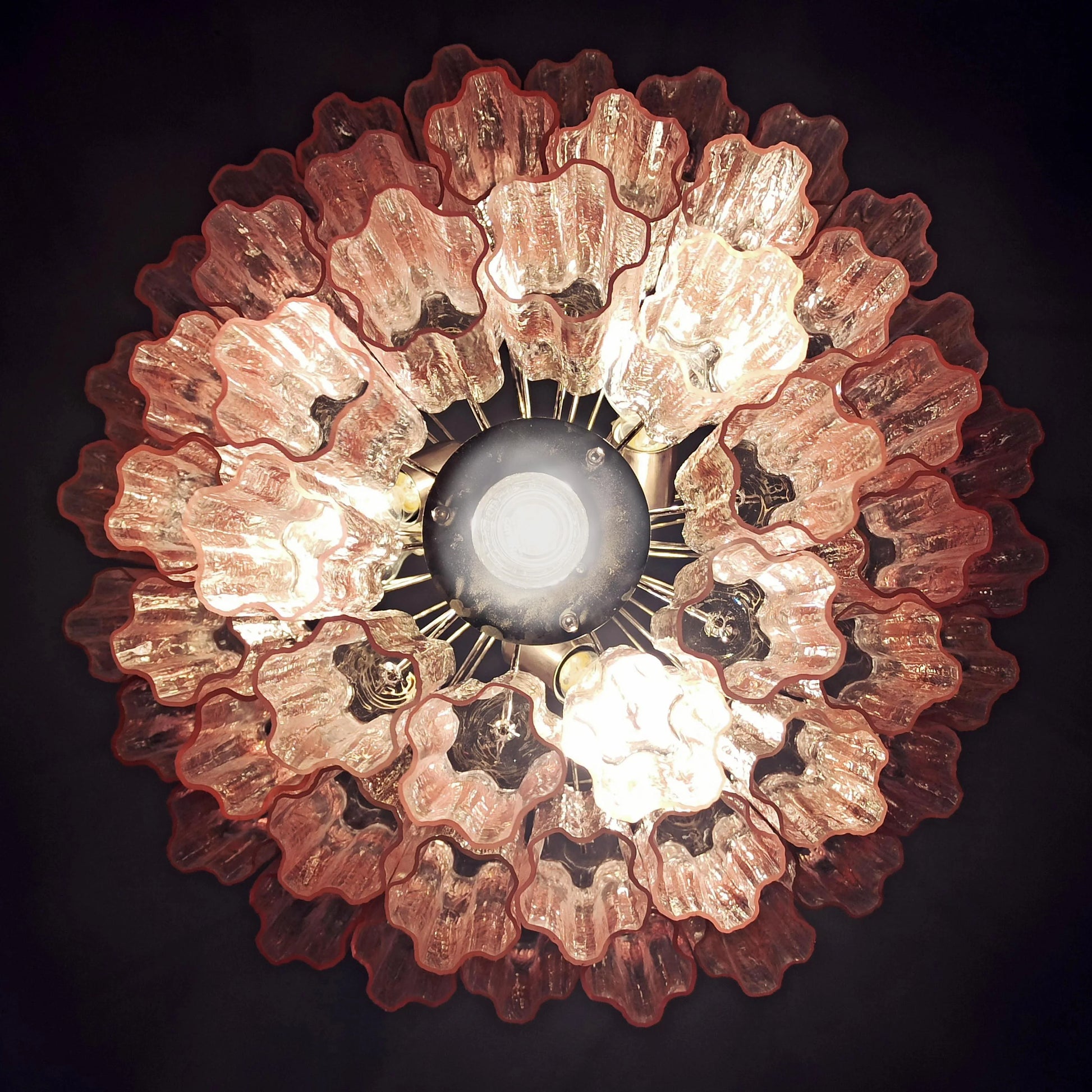 Murano Pink Glass Tube Chandelier - Nuvé