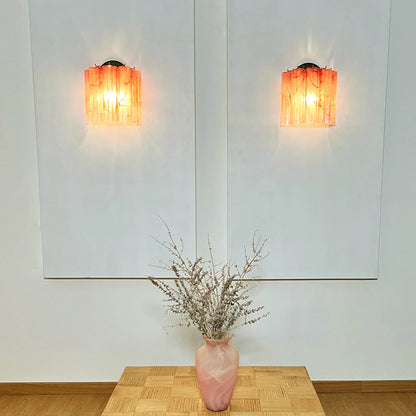 Murano Red Glass Tube Wall Lamp - Nuvé