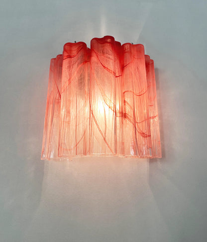 Murano Red Glass Tube Wall Lamp - Nuvé