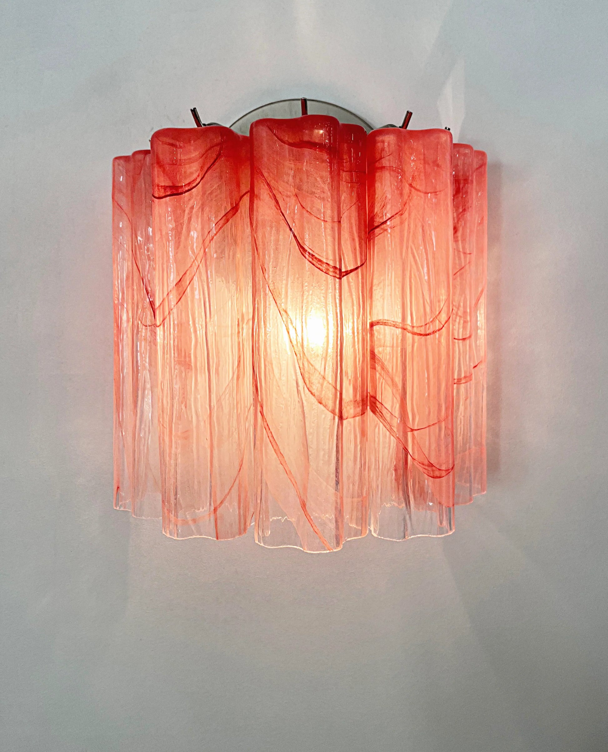 Murano Red Glass Tube Wall Lamp - Nuvé
