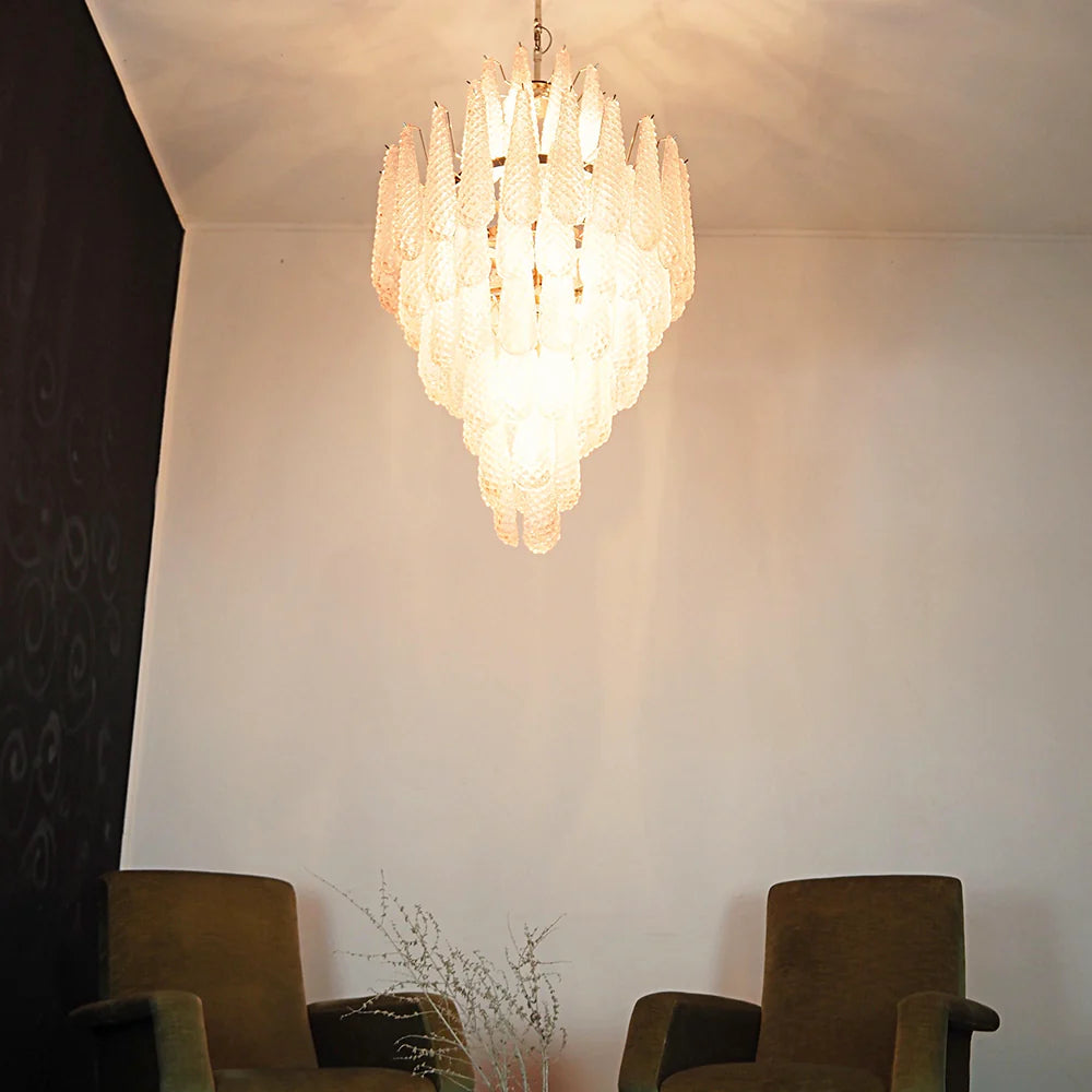 Murano Pink Petals Glass Chandelier - Nuvé