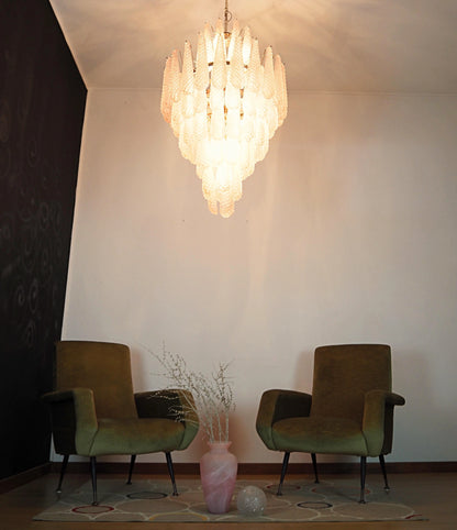 Murano Pink Petals Glass Chandelier - Nuvé