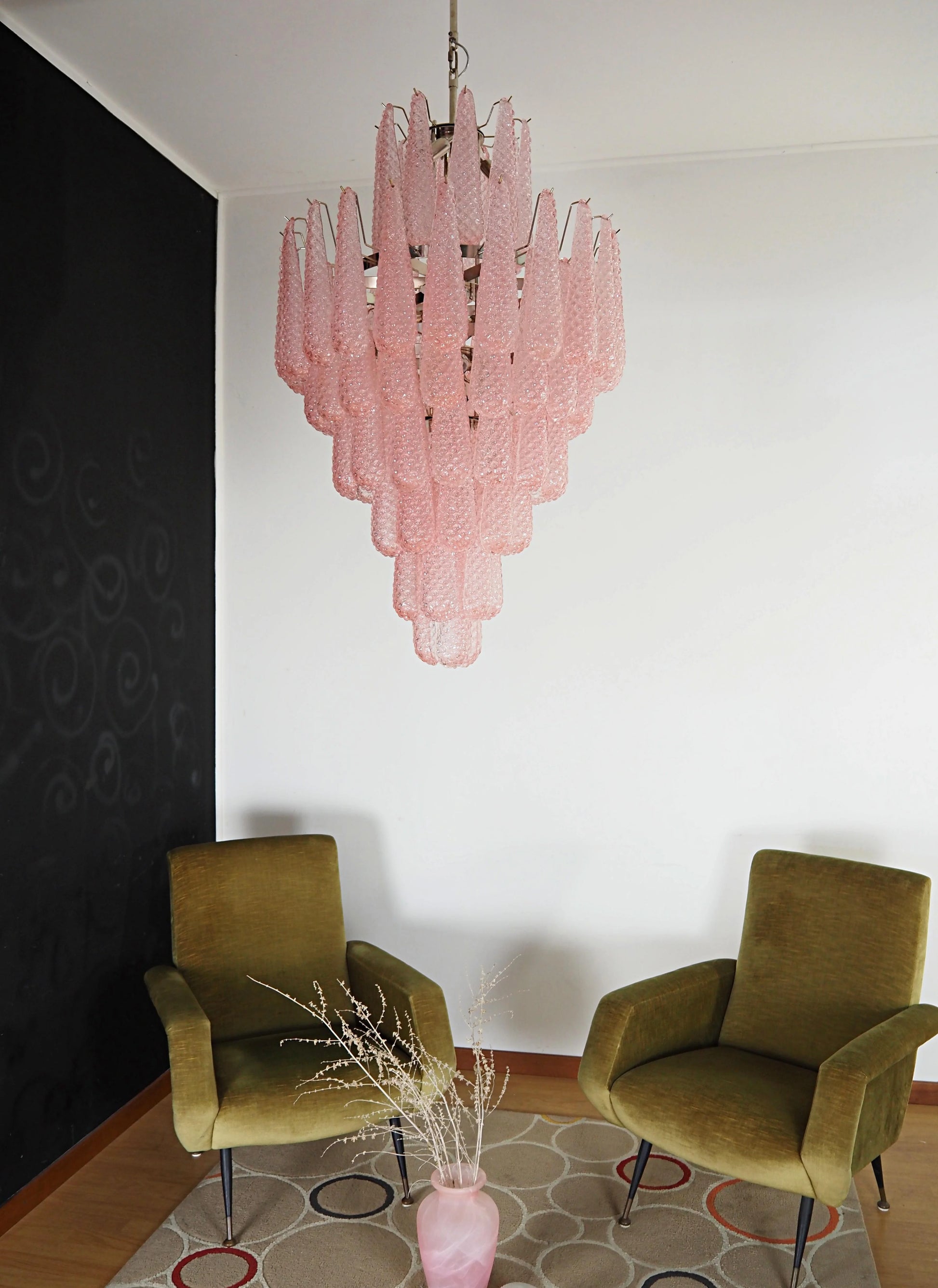 Murano Pink Petals Glass Chandelier - Nuvé