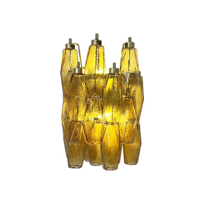 Murano Poliedri Amber Glass Wall Sconces - Nuvé