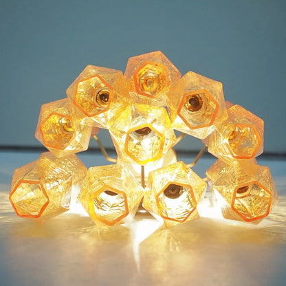 Murano Poliedri Amber Glass Wall Sconces - Nuvé