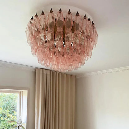 Murano Poliedri Pink Ceiling Light - Nuvé