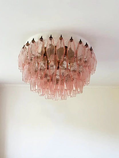 Murano Poliedri Pink Ceiling Light - Nuvé