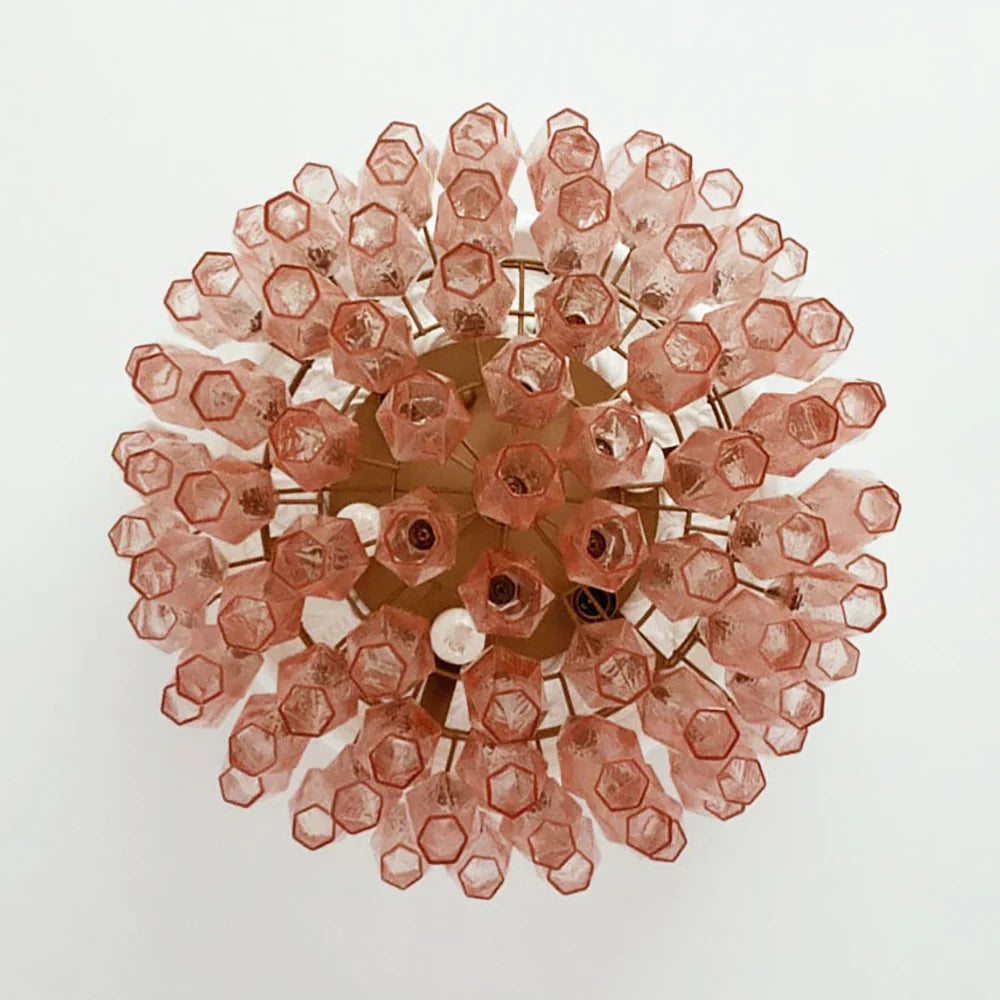 Murano Poliedri Pink Ceiling Light - Nuvé