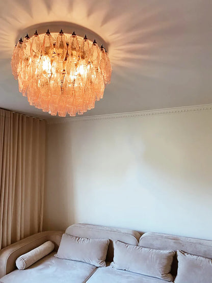 Murano Poliedri Pink Ceiling Light - Nuvé
