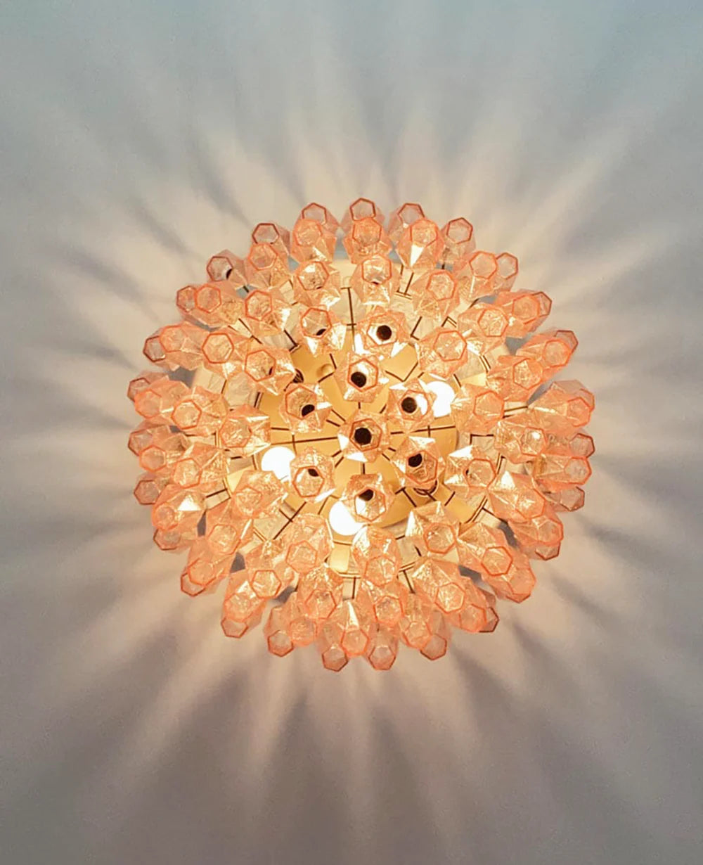 Murano Poliedri Pink Ceiling Light - Nuvé