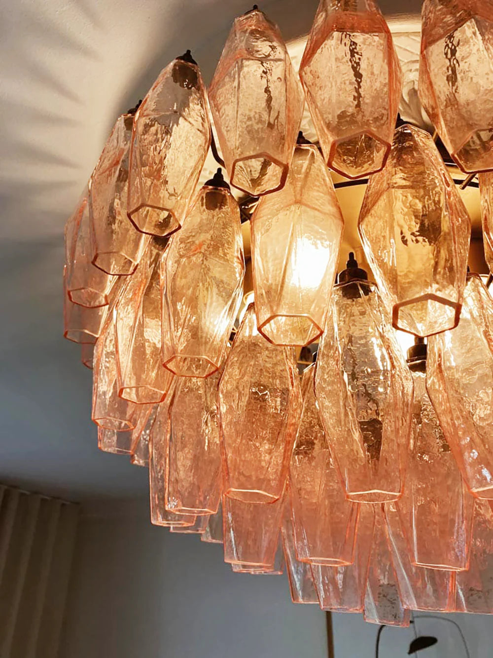 Murano Poliedri Pink Ceiling Light - Nuvé