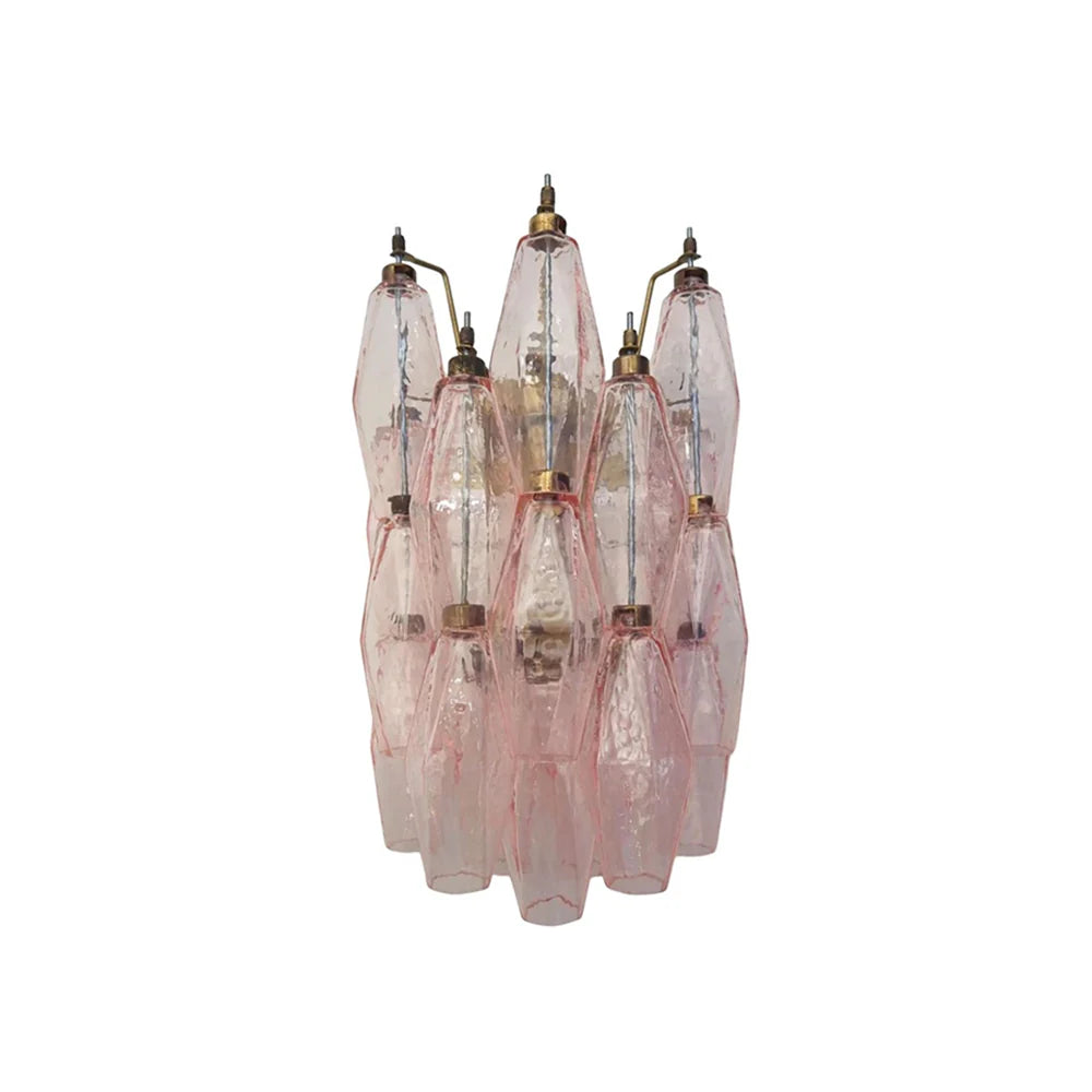 Murano Poliedri Pink Glass Wall Sconces - Nuvé