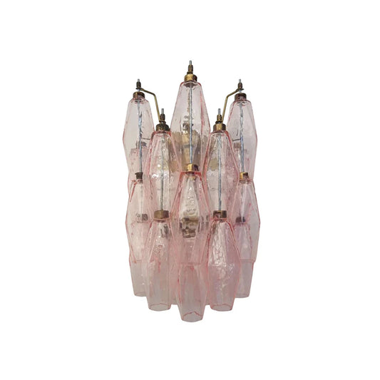 Murano Poliedri Pink Glass Wall Sconces - Nuvé
