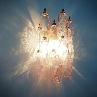 Murano Poliedri Pink Glass Wall Sconces - Nuvé
