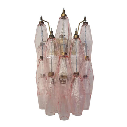 Murano Poliedri Pink Glass Wall Sconces - Nuvé