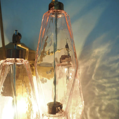 Murano Poliedri Pink Glass Wall Sconces - Nuvé