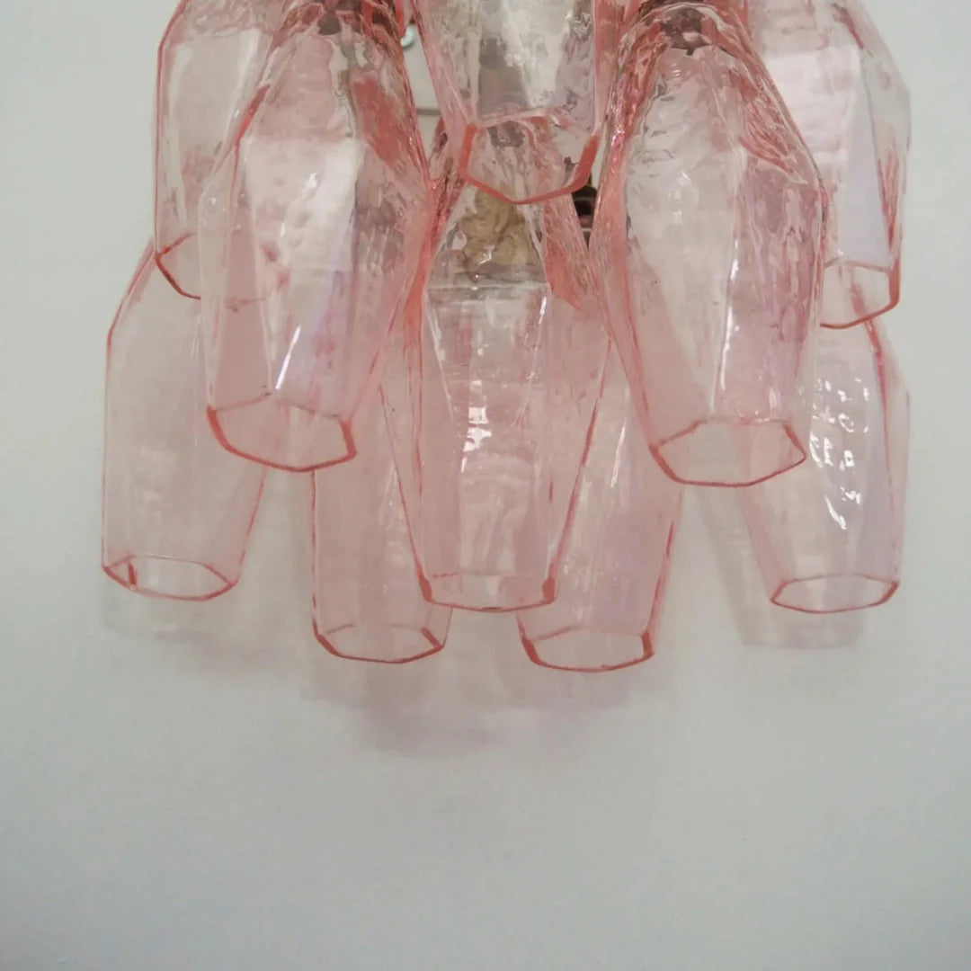 Murano Poliedri Pink Glass Wall Sconces - Nuvé