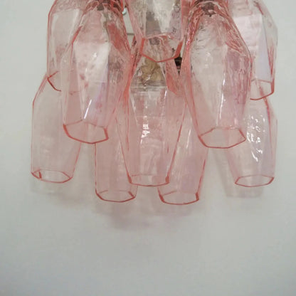 Murano Poliedri Pink Glass Wall Sconces - Nuvé
