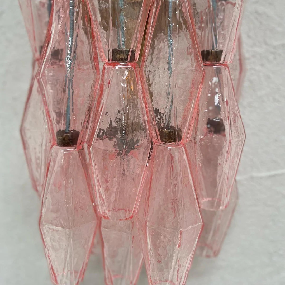 Murano Poliedri Pink Glass Wall Sconces - Nuvé