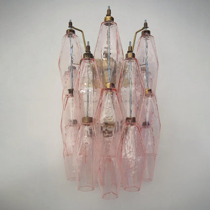 Murano Poliedri Pink Glass Wall Sconces - Nuvé