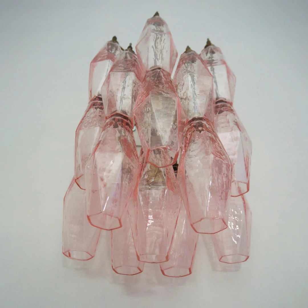 Murano Poliedri Pink Glass Wall Sconces - Nuvé