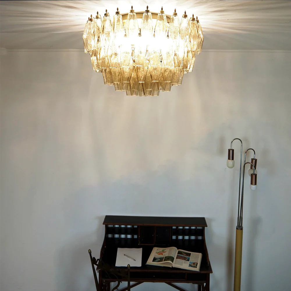 Murano Poliedri Smoked Ceiling Light - Nuvé