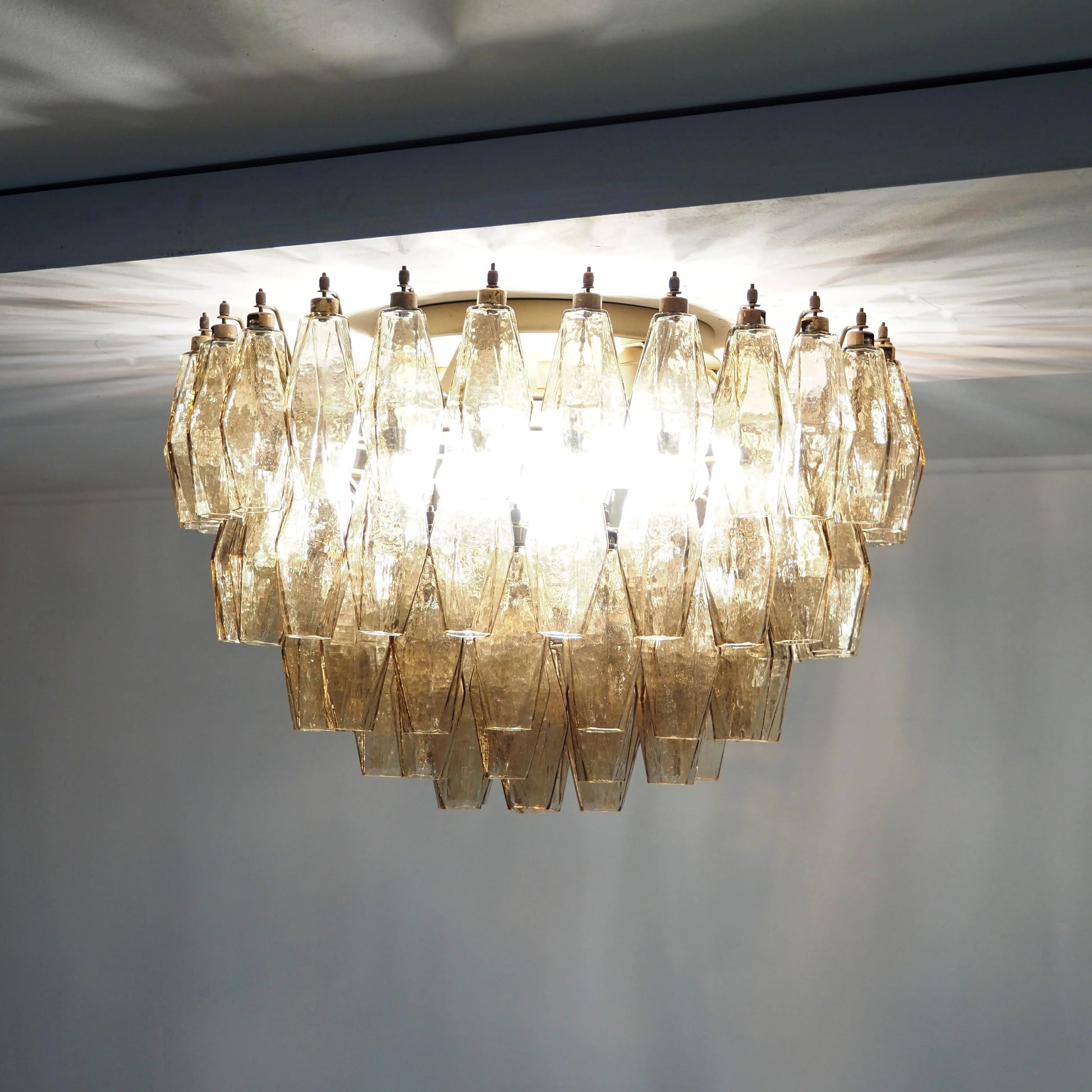 Murano Poliedri Smoked Ceiling Light - Nuvé