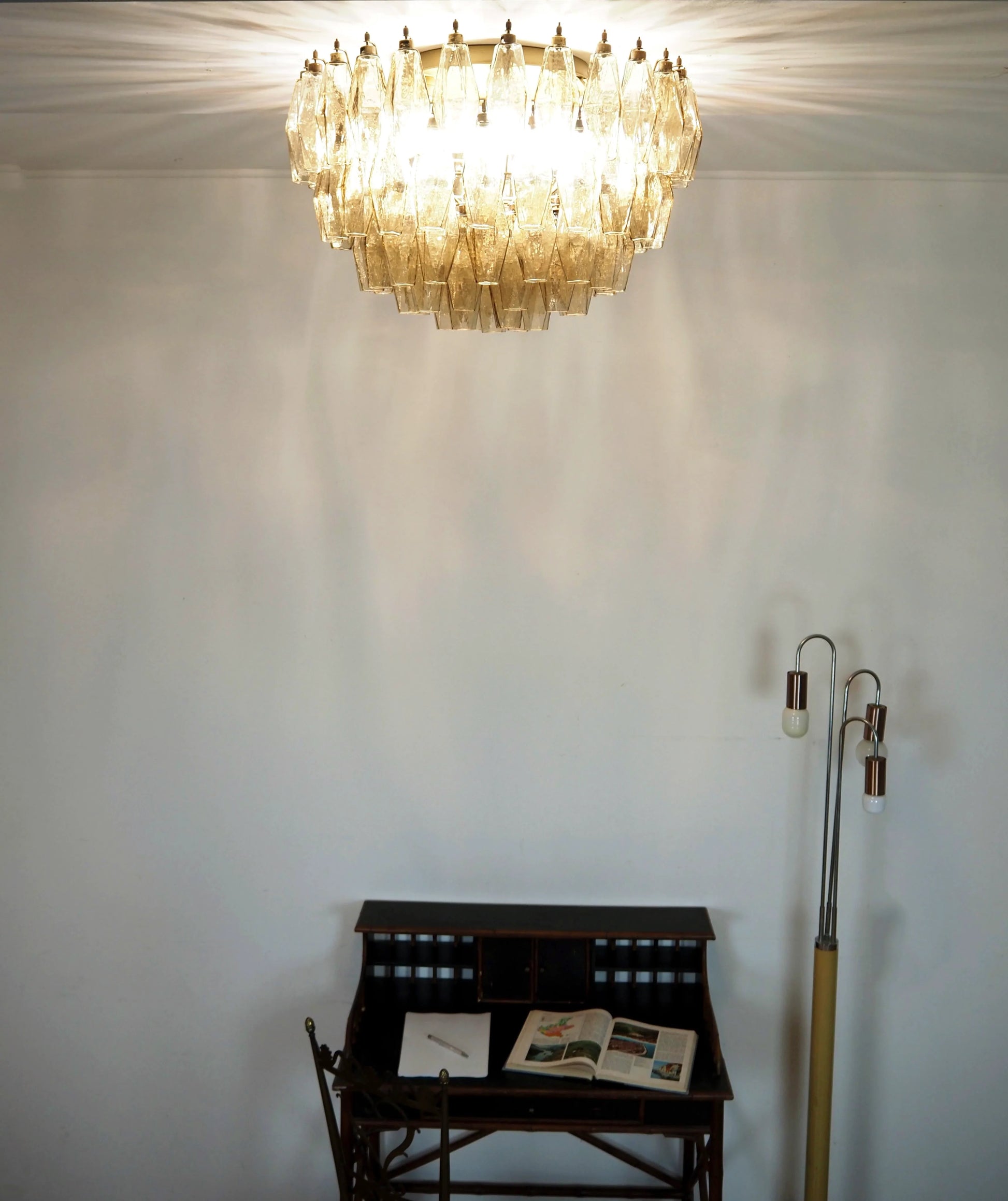 Murano Poliedri Smoked Ceiling Light - Nuvé