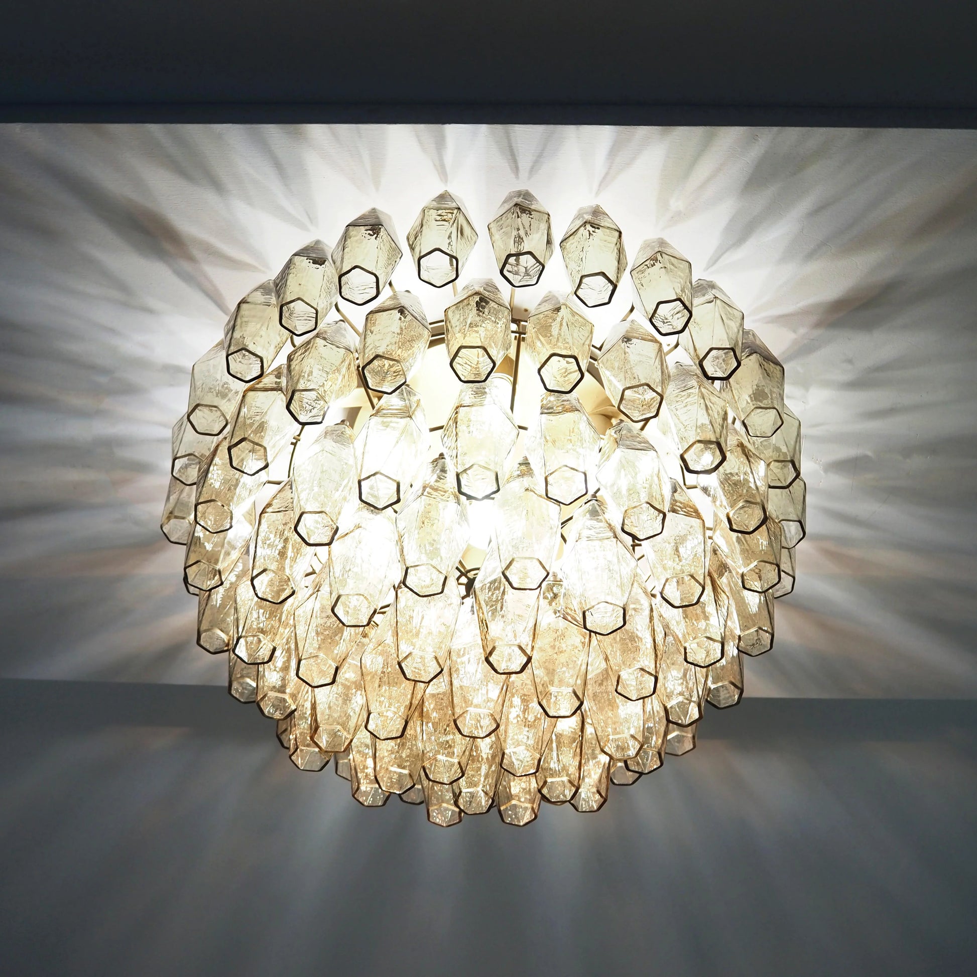 Murano Poliedri Smoked Ceiling Light - Nuvé
