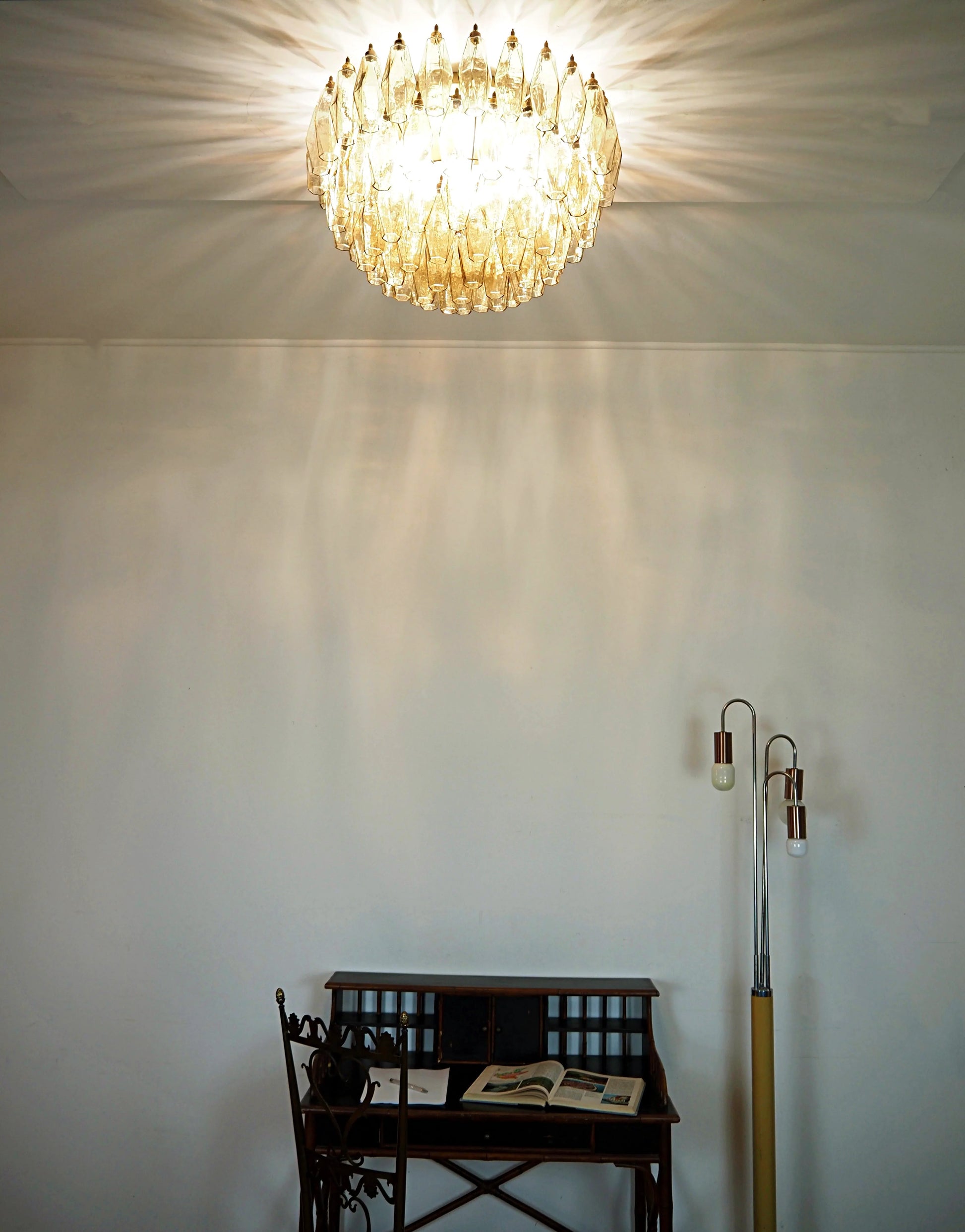 Murano Poliedri Smoked Ceiling Light - Nuvé