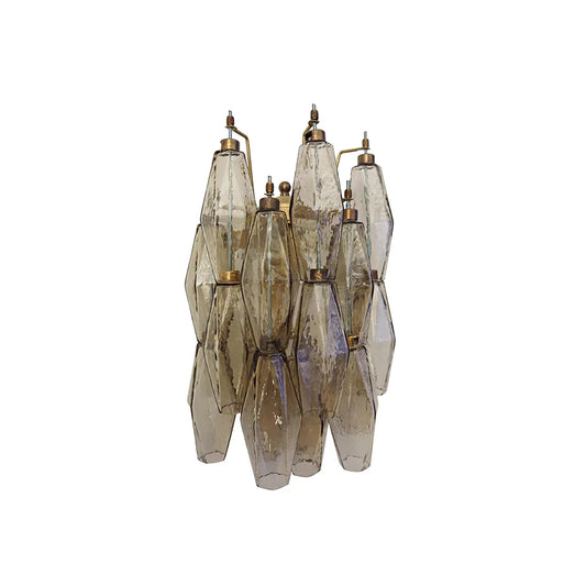 Murano Poliedri Smoked Glass Wall Sconces - Nuvé