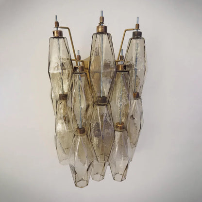 Murano Poliedri Smoked Glass Wall Sconces - Nuvé