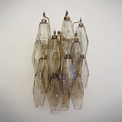 Murano Poliedri Smoked Glass Wall Sconces - Nuvé