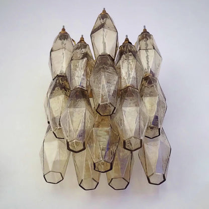 Murano Poliedri Smoked Glass Wall Sconces - Nuvé