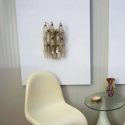 Murano Poliedri Smoked Glass Wall Sconces - Nuvé