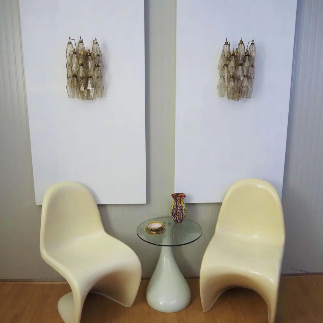 Murano Poliedri Smoked Glass Wall Sconces - Nuvé