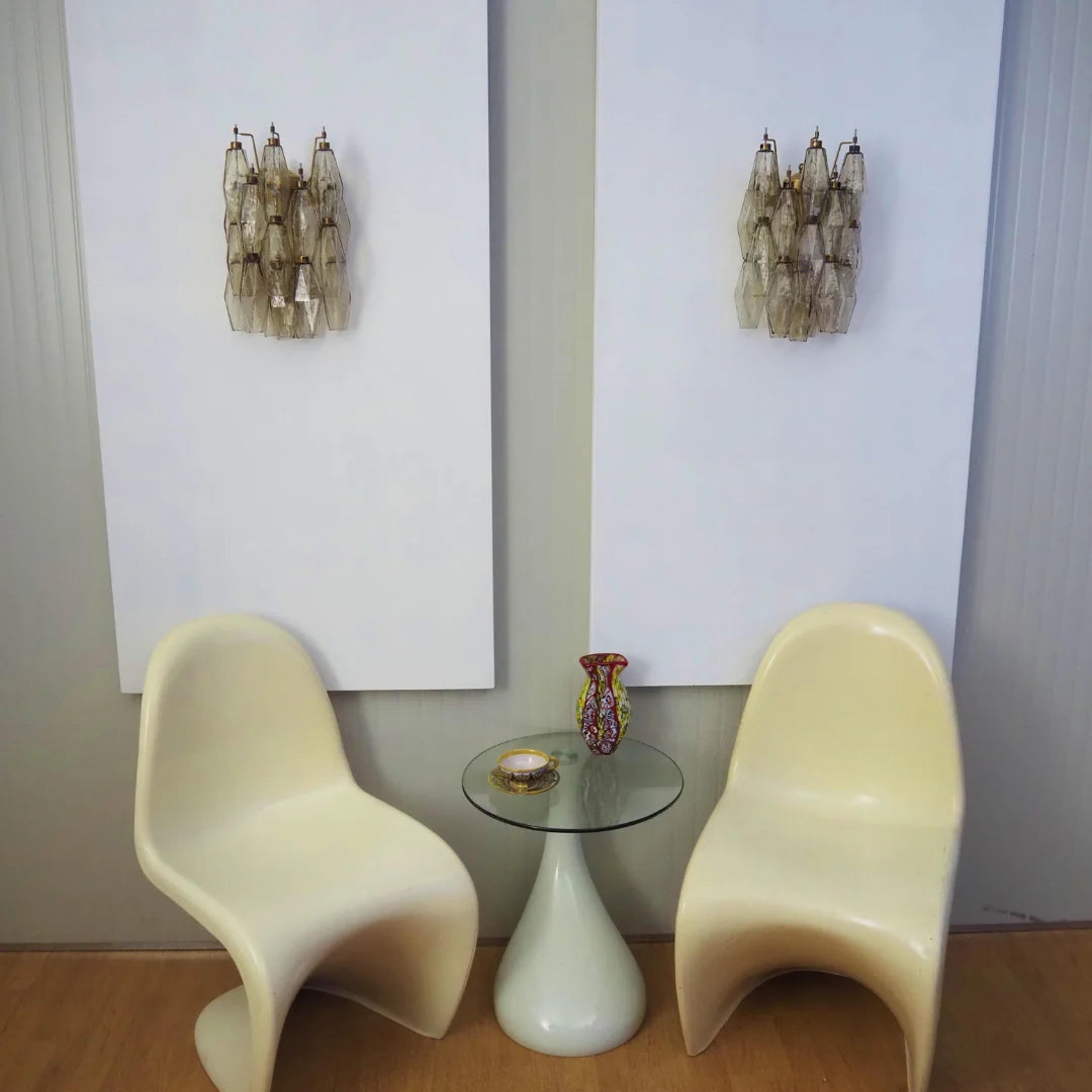Murano Poliedri Smoked Glass Wall Sconces - Nuvé