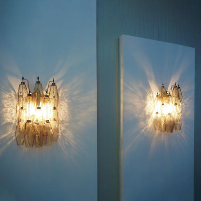 Murano Poliedri Smoked Glass Wall Sconces - Nuvé
