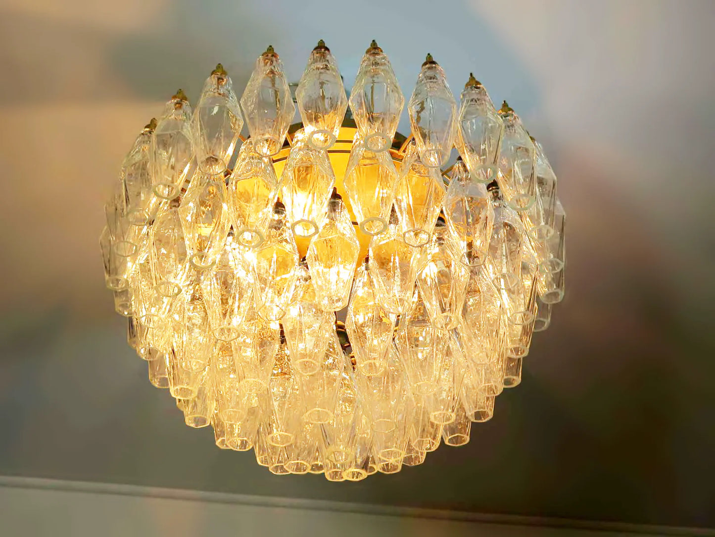 Murano Poliedri Transparent Ceiling Light - Nuvé
