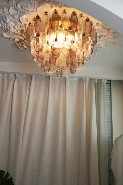 Murano Poliedri Transparent Smoked Ceiling Light - Nuvé