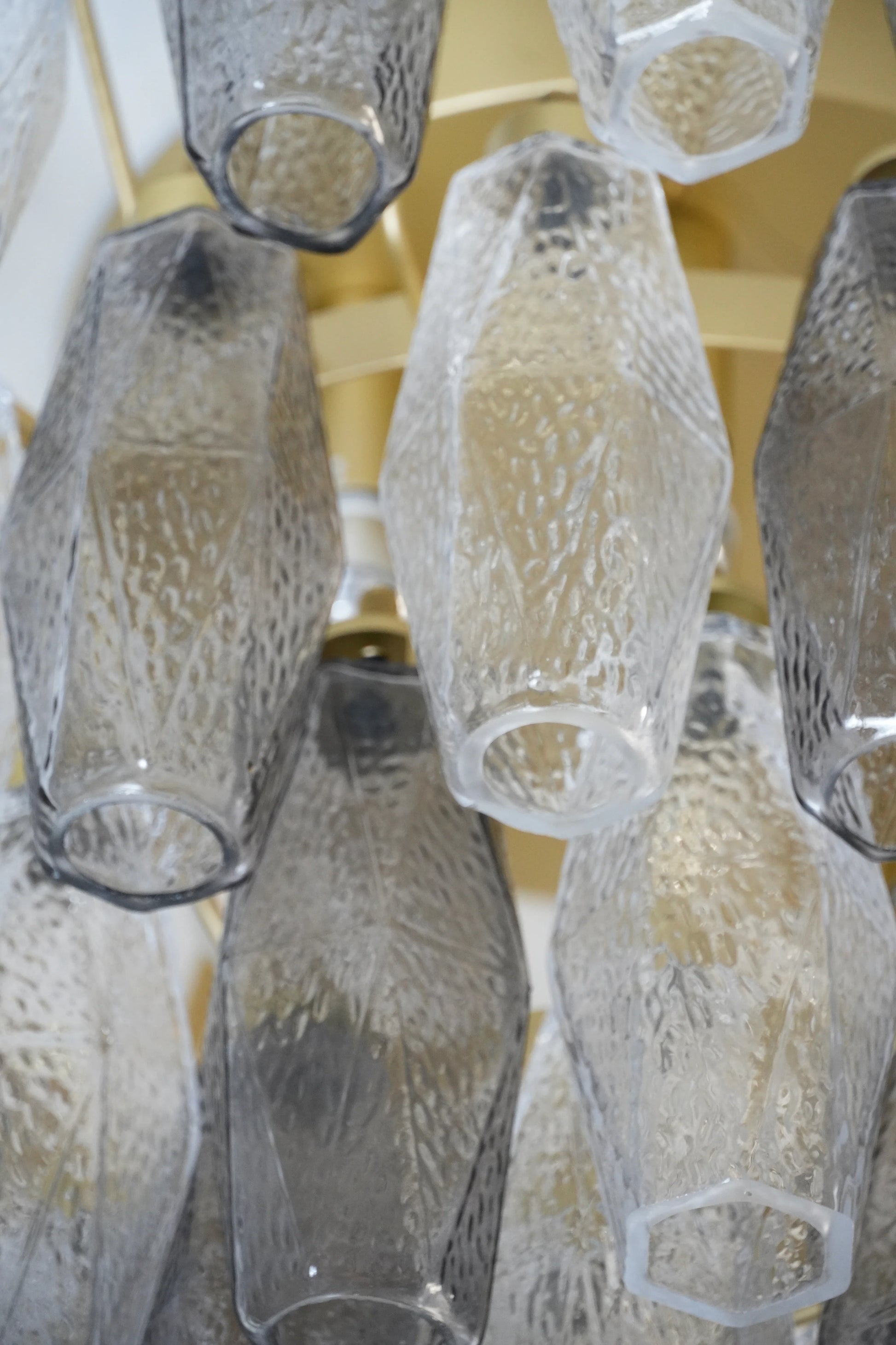 Murano Poliedri Transparent Smoked Ceiling Light - Nuvé