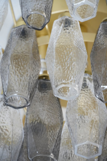Murano Poliedri Transparent Smoked Ceiling Light - Nuvé