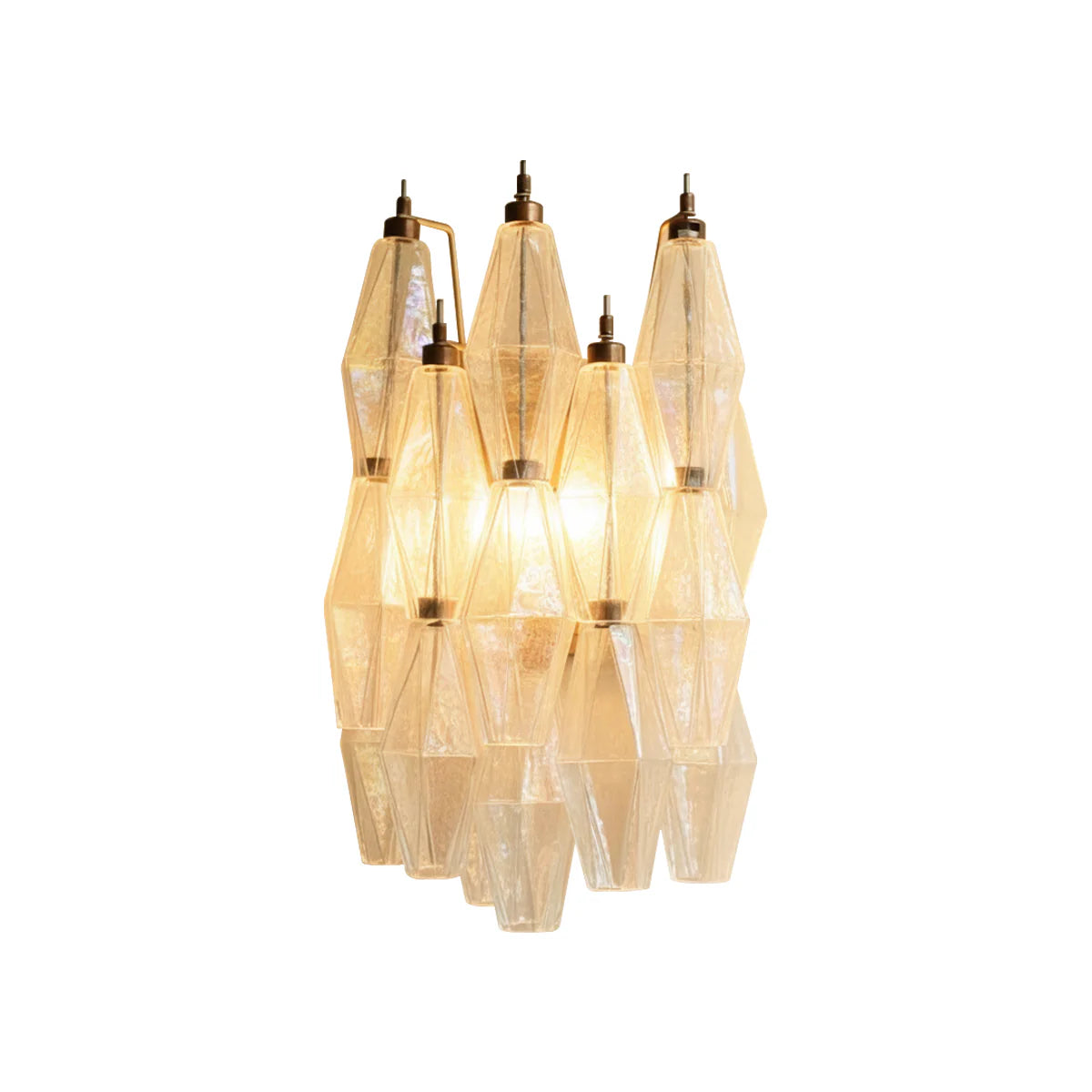 Murano Poliedri Transparent Glass Wall Sconces - Nuvé