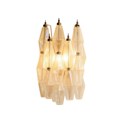 Murano Poliedri Transparent Glass Wall Sconces - Nuvé
