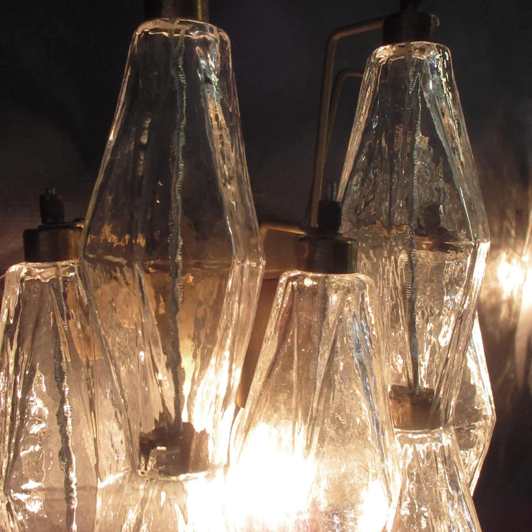 Murano Poliedri Transparent Glass Wall Sconces - Nuvé